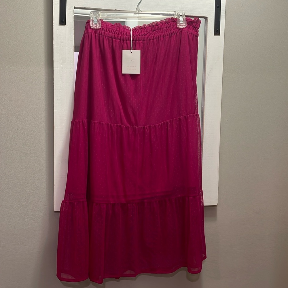 Magenta Midi Skirt